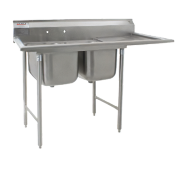 Product image #1 for Eagle Group 414 Series 2-Compartment Commercial Sink with Right-Hand Drainboard, 56-5/8" W x 27-1/2" D