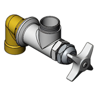 T&S Big-Flo Single Wall-Mount Faucet Body, 4-Arm Handle, 3/4-Inch NPT Street Elbow, Less Nozzle