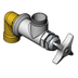Thumbnail image #1 for T&S Big-Flo Single Wall-Mount Faucet Body, 4-Arm Handle, 3/4-Inch NPT Street Elbow, Less Nozzle