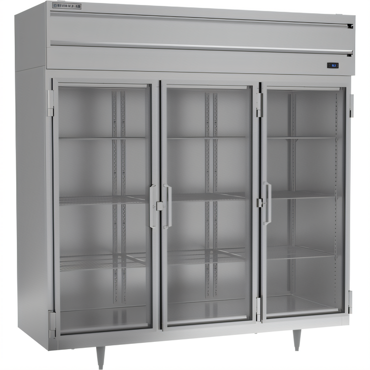Product image #1 for Beverage-Air P-Series Three-Section Glass Door Reach-In Refrigerator, Top-Mounted Self-Contained, 68.34 Cu. Ft.