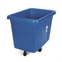 Rubbermaid Commercial Products Mobile Recycling Cube Truck, Open Top, 16 Cu. Ft., Blue