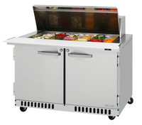 Turbo Air PRO Series 48-1/4-Inch 2-Section Mega Top Sandwich/Salad Prep Table, 18-Pan, Front-Breathing