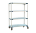 Thumbnail image #1 for MetroMax i Blue Mobile Polymer Shelving Starter Unit with 4 Solid Mat Shelves, 60