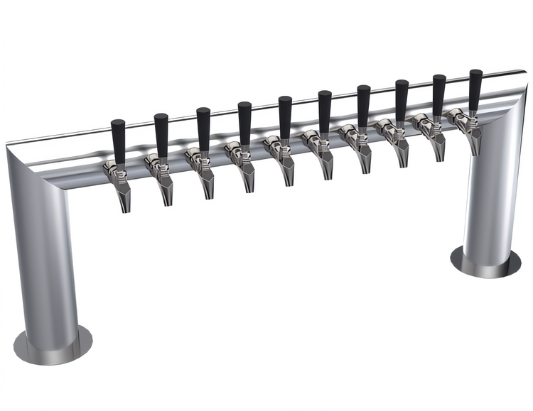 Product image #1 for Krowne 10-Faucet Pass-Thru Glycol-Cooled Beer Tower, 43-Inch Overall Length, Brushed Stainless Steel