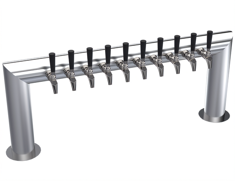 Product image #1 for Krowne 10-Faucet Pass-Thru Glycol-Cooled Beer Tower, 43-Inch Overall Length, Brushed Stainless Steel