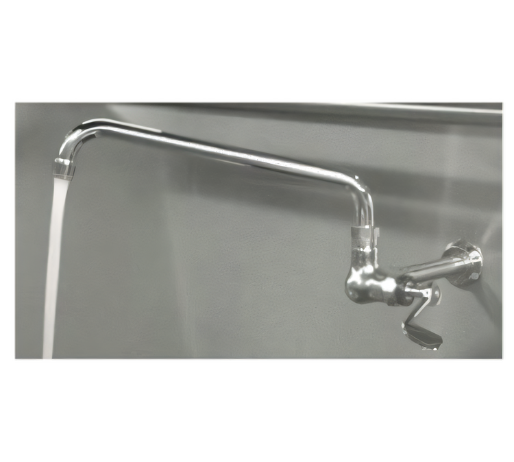 Product image #1 for Manual Wall-Mount Pot Filler Faucet with 12-Inch Swing Spout and Wrist Handle