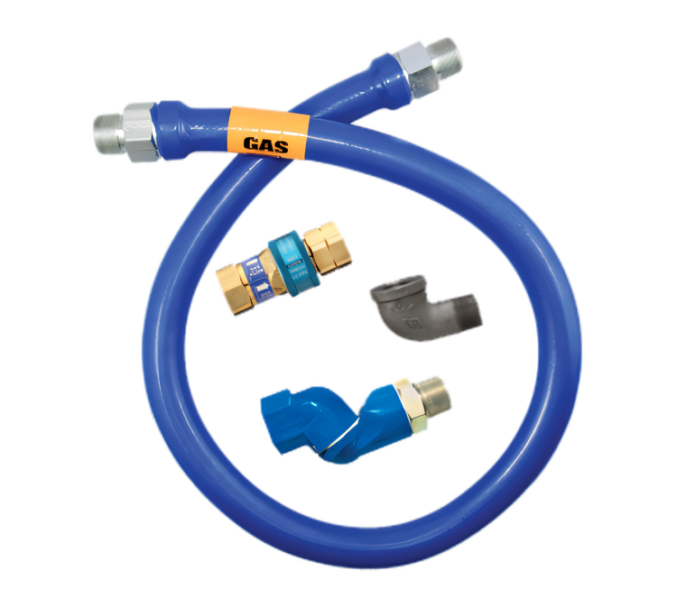 Product image #1 for Dormont Blue Hose 1-Inch I.D. x 36-Inch Moveable Gas Connector Hose Assembly with Single Swivel MAX and SnapFast Quick-Disconnect