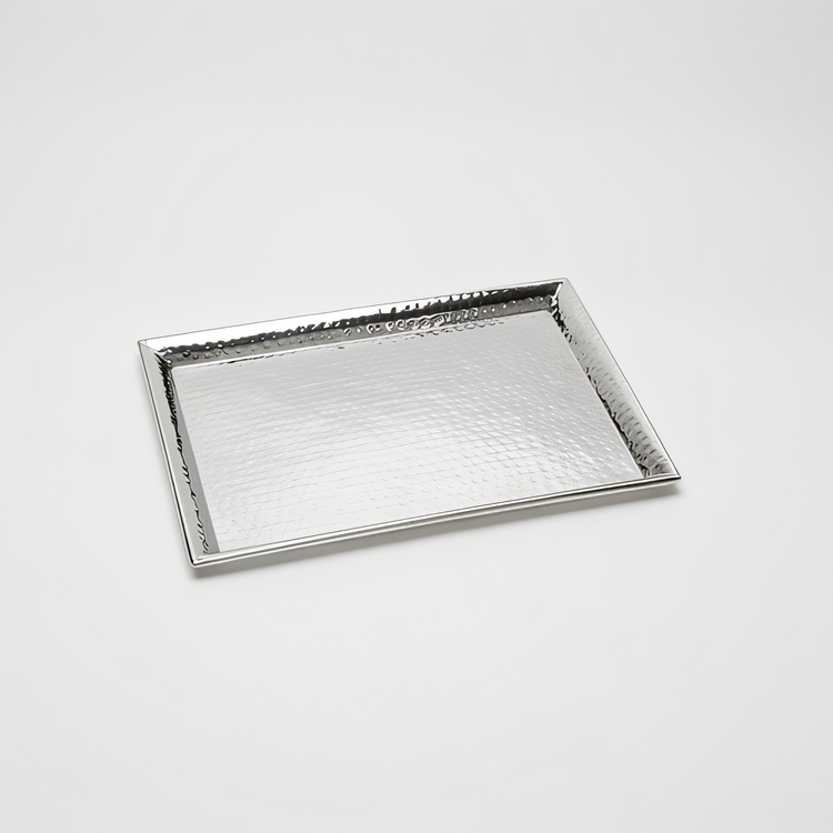 Product image #1 for American Metalcraft Half-Size Rectangular Hammered 18/8 Stainless Steel Sheet Pan