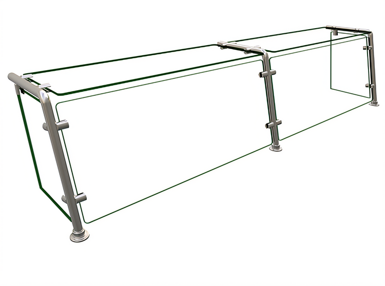 Product image #1 for Hatco Flav-R-Shield EP21-07212 Full-Service Pass-Over Sneeze Guard, 2-Bay, 72-Inch W x 12-Inch D