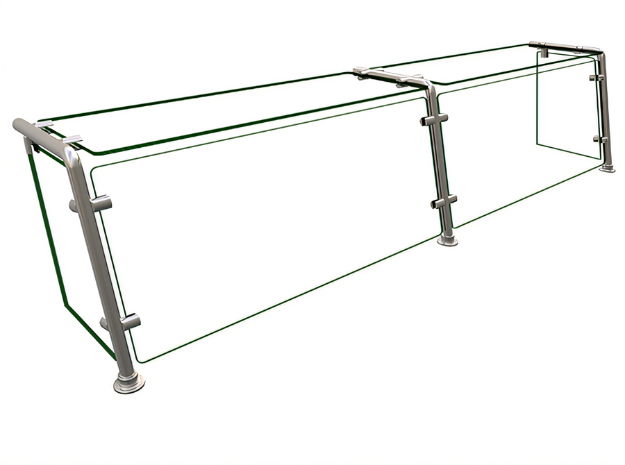 Product image #1 for Hatco Flav-R-Shield EP21-07212 Full-Service Pass-Over Sneeze Guard, 2-Bay, 72-Inch W x 12-Inch D