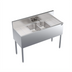 Thumbnail image #1 for Krowne Royal Series 48-Inch Wide Stainless Steel Two-Compartment Underbar Sink Unit with Faucet and Dual Drainboards