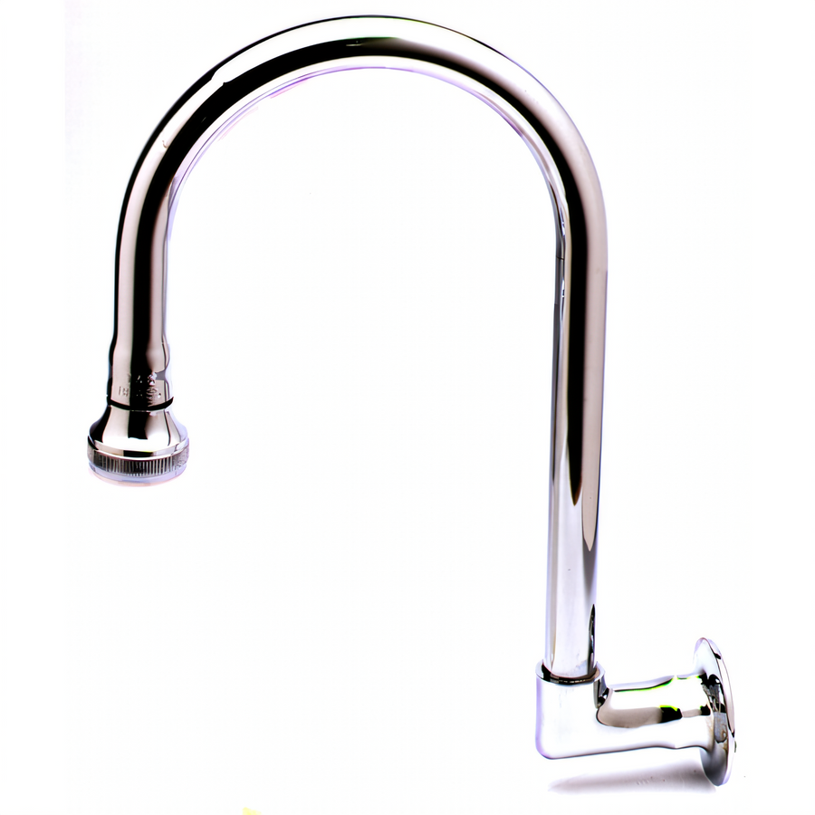 Product image #1 for T&S Brass B-0535 Wall-Mounted Rigid Gooseneck Spout with Rose Spray