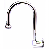 T&S Brass B-0535 Wall-Mounted Rigid Gooseneck Spout with Rose Spray