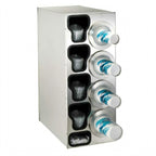Thumbnail image #1 for Dispense-Rite BFL-C-4RSS Adjustable Stainless Steel Cup Dispensing Cabinet, 8–44 oz Cups, 3–4-1/2 in Rim, Lid & Straw Storage