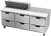 Thumbnail image #1 for Beverage-Air Three-Section Refrigerated Sandwich Prep Table with 6 Drawers, 72-Inch Standard Top