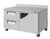Thumbnail image #1 for Turbo Air Super Deluxe Two-Section Worktop Freezer with 1 Right-Hinged Door and 2 Drawers, 17 Cu. Ft., Self-Contained Rear-Mounted R290 Refrigeration