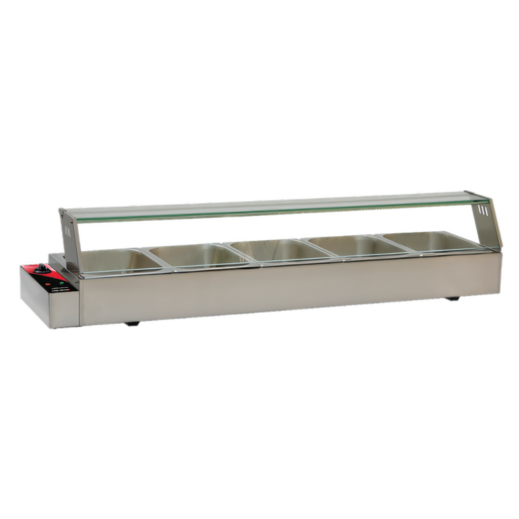 Product image #1 for Omcan 57-Inch Countertop Bain Marie Food Warmer with 5 Half-Size Pans