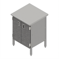 John Boos Enclosed Base Work Table with Hinged Doors, 60 x 30 Inches, 16-Gauge Stainless Steel Flat Top