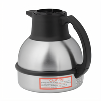 BUNN 64 oz Thermal Coffee Carafe with Brew-Thru Lid, Stainless Steel Interior/Exterior, Black Lid