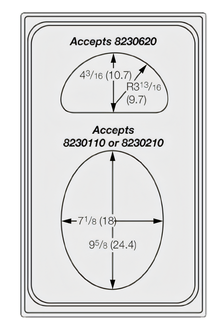 Product image #1 for Miramar Stainless Steel Adapter Plate for Oval & Half-Oval Decorative Pans, 2 Cutouts