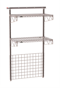 Metro SmartWall Tall Base Kit Wall-Mounted Shelving Starter Unit with Wire Grid and Shelves