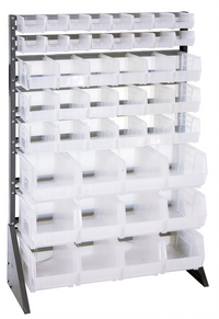 Quantum Single-Sided Rail Rack with Clear Bins, 36 x 15 x 53 Inches