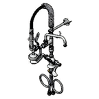Thumbnail image #1 for T&S Brass EasyInstall MPZ-2DWV-08-CR Mini Single-Hole Deck-Mount Pre-Rinse Unit with Add-On Faucet and 8-Inch Swing Nozzle