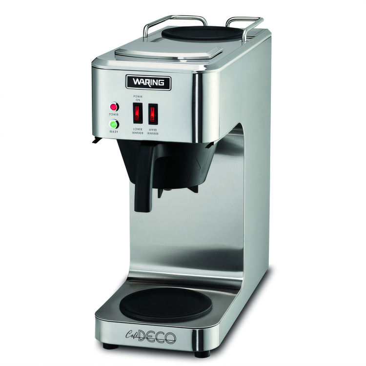 Product image #1 for Café Deco Portable Pour-Over Coffee Brewer with 2 Warmers for 64 oz. Glass Decanters