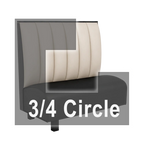 Thumbnail image #1 for ATSMFG ATS AT&S-ATQ-K42-6CH GR8 Kevin Three Quarter Circle Booth, single, 48" x 90" x 90" x 48"long x 42" high, 6-channel back, removable sinuous