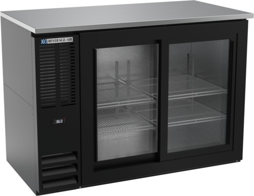 Product image #1 for Beverage-Air 48-Inch Two-Section Back Bar Cooler with Sliding Glass Doors and Stainless Steel Top