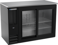 Beverage-Air 48-Inch Two-Section Back Bar Cooler with Sliding Glass Doors and Stainless Steel Top