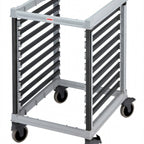 Thumbnail image #1 for Cambro UGNPR21H18480 GN 2/1 Half-Size Food Pan Trolley, Composite Plastic, 18-Pan Capacity, 9 Slides, Locking Casters