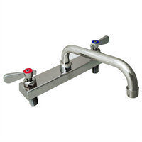 BK Resources Evolution Deck-Mount Manual Faucet with 8-Inch Swing Spout, 8-Inch Centers