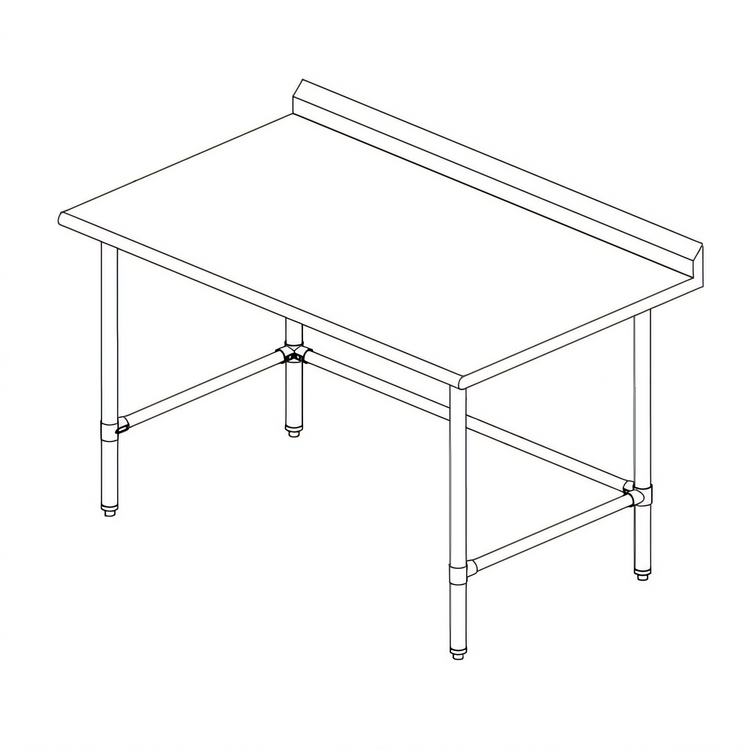 Product image #1 for 30 Inch W x 24 Inch D Stainless Steel Corner Work Table with 5 Inch Backsplash