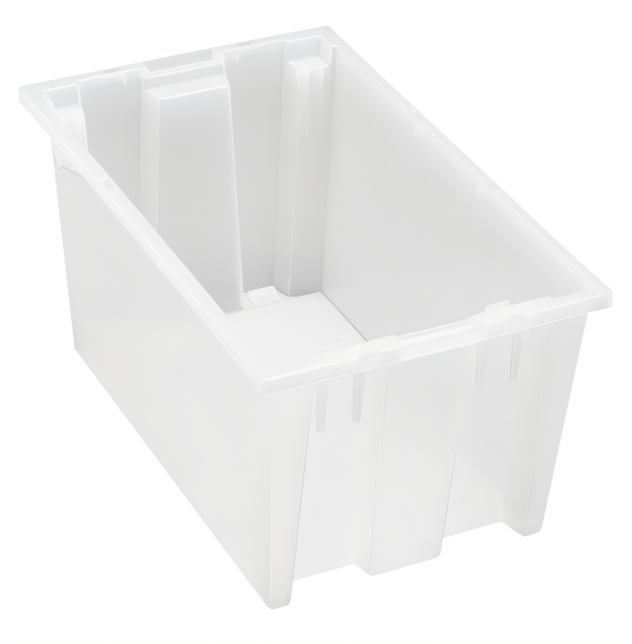 Product image #1 for Quantum Clear Heavy-Duty Stack and Nest Tote, 18 x 11 x 9 Inches, 0.76 Cu. Ft.