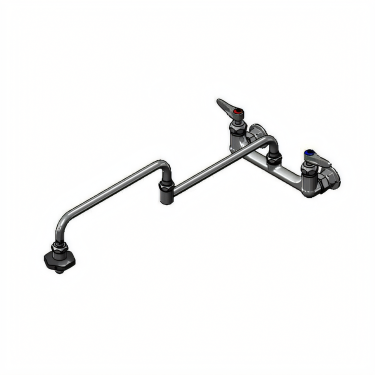 Product image #1 for T&S Brass B-0598-CR Wall-Mount Pot Filler Mixing Faucet with 24-Inch Double-Joint Swing Nozzle