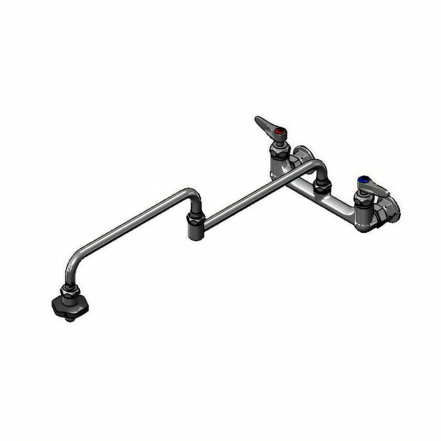 Product image #1 for T&S Brass B-0598-CR Wall-Mount Pot Filler Mixing Faucet with 24-Inch Double-Joint Swing Nozzle