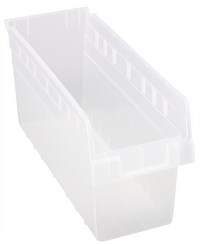 Quantum STORE-MAX 8-Inch Clear Economy Nesting Shelf Bin, 17-7/8