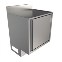 BK Resources Call Series 24 x 21 Inch Flat Top Underbar Cabinet with Pedestal Base, Stainless Steel
