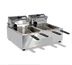 Thumbnail image #1 for Omcan USA CE-CN-0012 Double Countertop Electric Fryer with 2 Fry Pots, 12 lb. Capacity Each