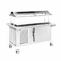 Atlas Metal CAFB-5 77.5-Inch Mobile Refrigerated Frost Top Serving Counter with 15-Pan Refrigerated Base