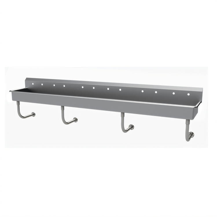 Product image #1 for Advance Tabco 120-Inch Wall-Mounted Multiwash Hand Sink with 6 Faucet Hole Sets
