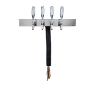 Slim Underbar Mount 4-Faucet Glycol-Cooled Draft Beer Dispenser with Brushed Stainless Steel Finish