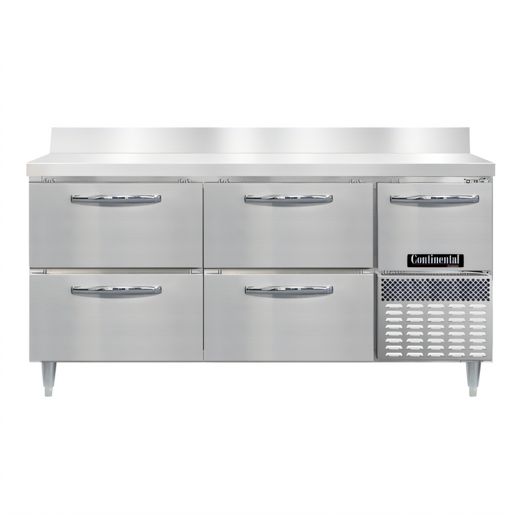 Product image #1 for Continental Refrigerator Designer Line DFA68NSSBS-D 68" Worktop Freezer with 4 Drawers and Door
