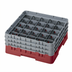 Thumbnail image #2 for Cambro Camrack Full Size 25-Compartment Glass Rack with 3 Soft Gray Extenders, Cranberry