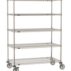 Thumbnail image #1 for Metro Super Erecta SE-2460S-68-M5 Mobile Wire Shelving Unit, 60"W x 24"D x 68"H, 900 lb. capacity per unit, 1" shelf adjustment, (5) wire shelves