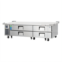 Everest Refrigeration Two-Section Four-Drawer Chef Base Refrigerator, 86-1/4 Inch Wide, Side-Mounted Self-Contained R290