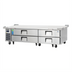 Thumbnail image #1 for Everest Refrigeration Two-Section Four-Drawer Chef Base Refrigerator, 86-1/4 Inch Wide, Side-Mounted Self-Contained R290