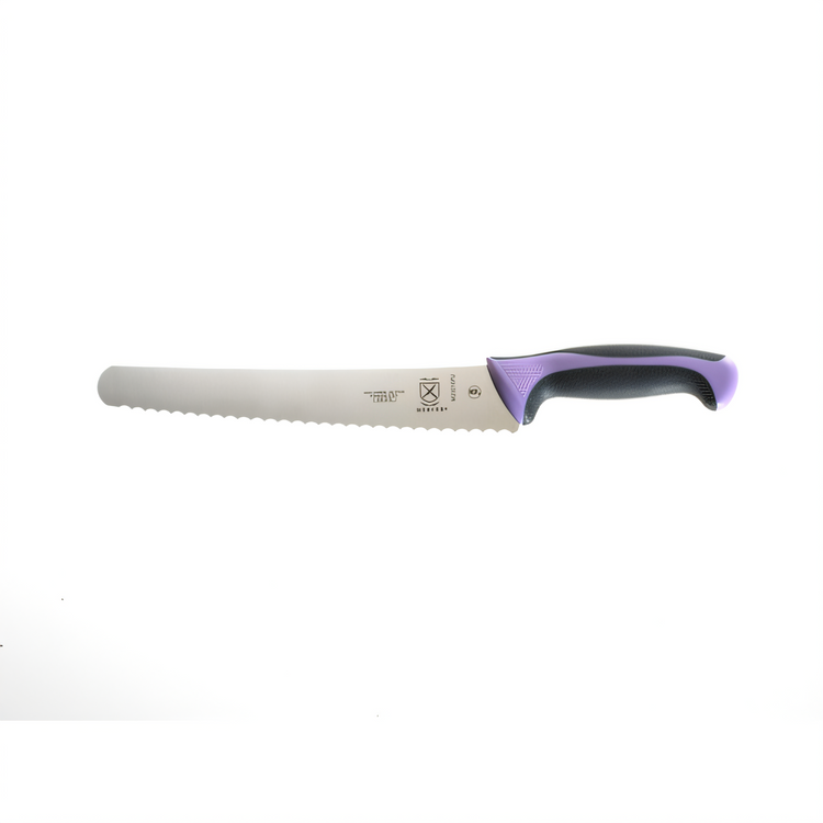 Product image #1 for Mercer Culinary Millennia Colors 10-Inch Purple Stamped Wide Wavy Edge Bread Knife