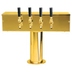 Thumbnail image #1 for T Style Countertop 4-Faucet Glycol-Cooled Draft Beer Tower, PVD Brass Finish